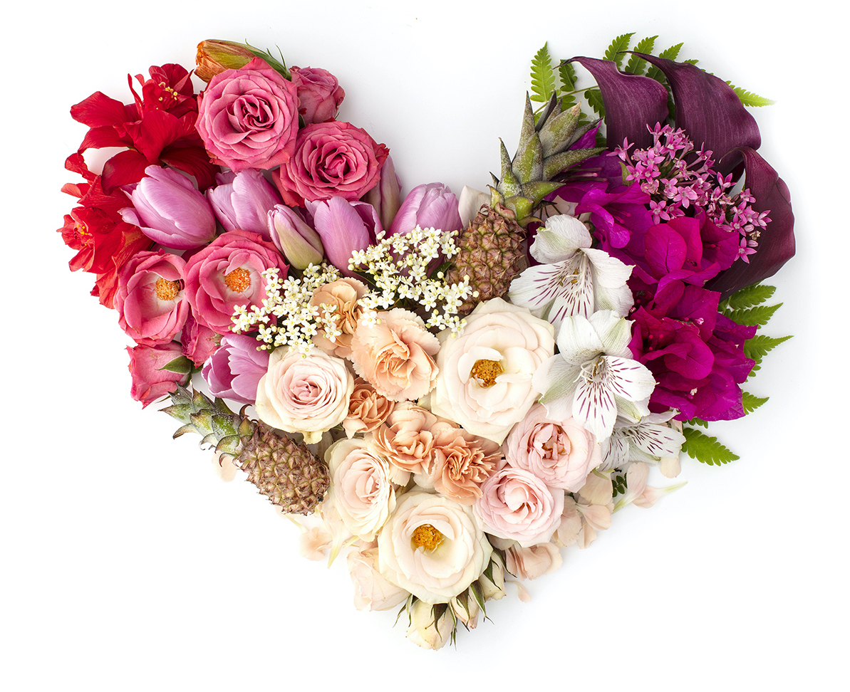 Love is Beautiful. Styled Floral Hearts by Shay Cochrane.