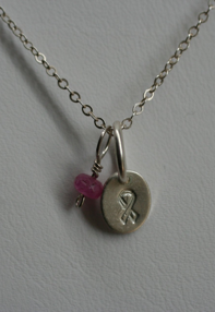 pink ribbon necklace 2009